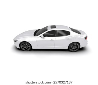 Realistic sport car isolated on background. 3d rendering - illustration