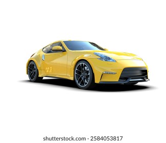 Realistic sport car isolated on background. 3d rendering - illustration