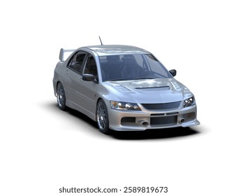 Realistic sport car isolated on background. 3d rendering - illustration