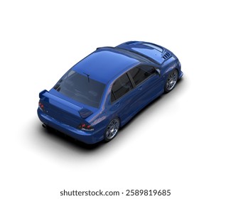 Realistic sport car isolated on background. 3d rendering - illustration