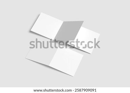 Realistic square open and cover A5 Or A4 Brochure Mockup