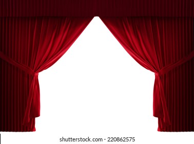 realistic stage curtains with a black background