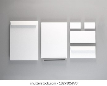 Realistic Stationery Set 3D Illustration Mockup Scene on White Background