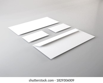 Realistic Stationery Set 3D Illustration Mockup Scene on White Background