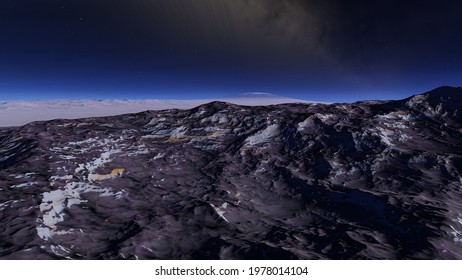realistic surface of an alien planet, a computer-generated surface