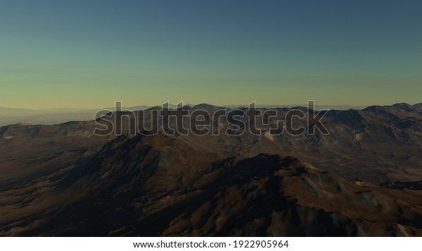 realistic surface of an alien planet, view from
the surface of an exo-planet, canyons on an alien planet, stone
planet, desert planet 3d
render