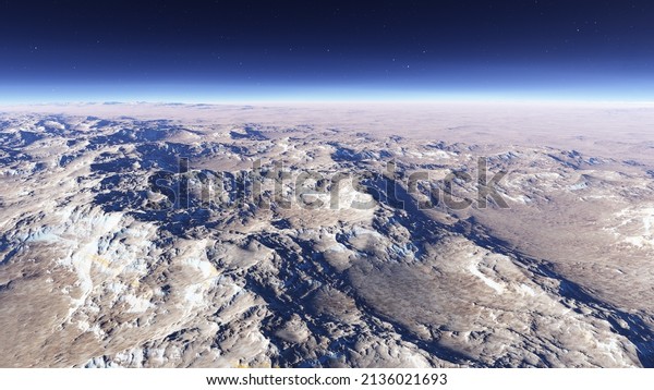 realistic surface of an alien planet, view from\
the surface of an exo-planet, canyons on an alien planet, stone\
planet, desert planet 3d\
render