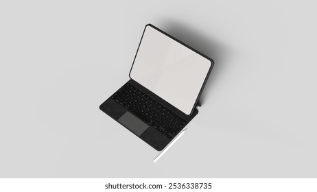 Realistic tablet mockup with blank screen