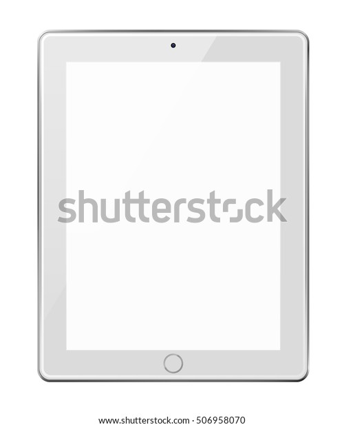 白い背景にリアルなタブレットpcコンピュータと空の画面 3dイラスト のイラスト素材