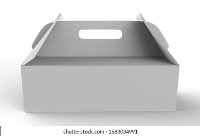 Realistic Take Away Food Box Mock Up Set 3d Illustration. Cardboard Carry Package, Product Container, Empty Food Box. Take Away Food Box Template.