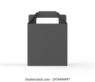 Realistic Take Away Food Box Ready For Your Design Mockup Template Isolated On White Background, 3d Illustration.