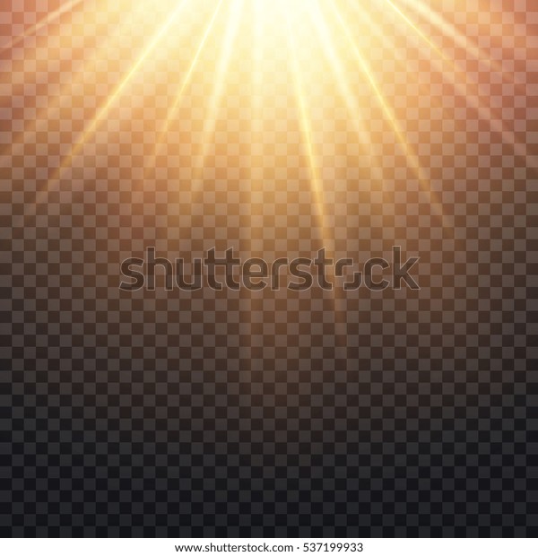 チェックの背景にリアルな透明な黄色の太陽光 暖かいオレンジのフレア効果 星から日差し 太陽光の明るいイラスト のイラスト素材