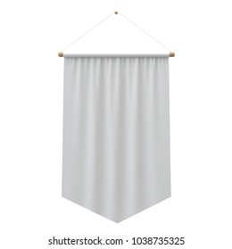 Realistic White Cloth Hanging Banner. 3D Rendering