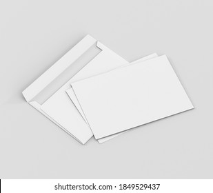 Realistic White Envelope C5/C6 mockup, Blank letter paper, c5 c6 template 3d Rendering isolated on light gray background