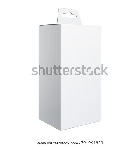 Realistic White Package Box. For Software, electronic device and other products.  3D illustration