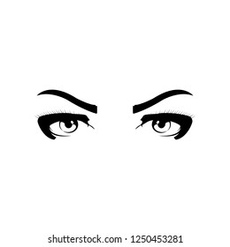 Realistic Woman Eyes Black White Illustration Stock Illustration ...