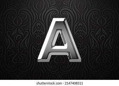 Realistik Chrome Effect Letters And Numbers