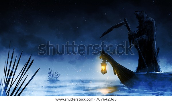 nightcore anime grim reaper on boat