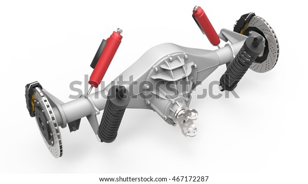 Rear Axle Assembly Suspension Brakes Red Stock Illustration 467172287 ...