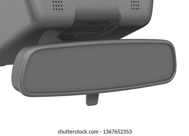 Rearview mirror. Rearview mirror of the car. Isolated. 3D Illustration - Shutterstock ID 1367652353