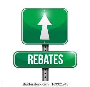 Rebates Road Sign Illustration Design Over A White Background