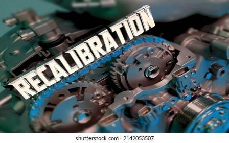 Recalibration Engine Gears Change Course Action Recalibrate 3d Illustration