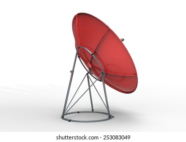 Receiver. Satelite dish close up on white background