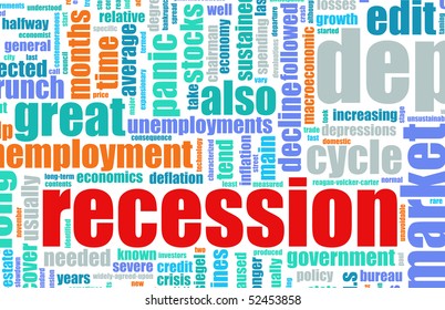 Recession Economic Concept Text Cloud Background
