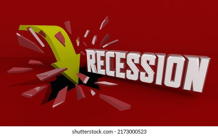 Recession Economic Downturn Bad Outlook Economy Forecast 3d Illustration