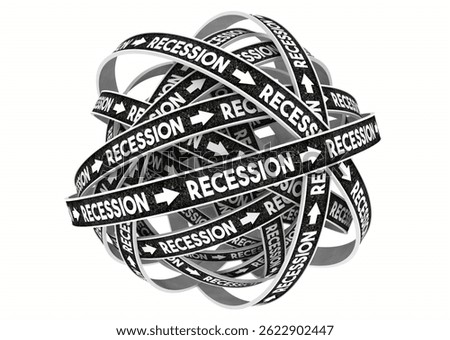 Recession Endless Cycle Bad Eonomy Financial News 3d Illustration