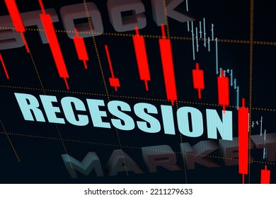 Recession And Stock Market Crash. Falling Chart As Symbol Of Weak Economy And Sharply Falling Stock Market. 3D Illustration