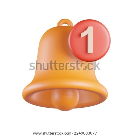 Recieve Bell Notification 3D Icon Illustration