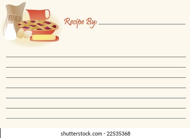 Recipe Card With A Baking Theme.