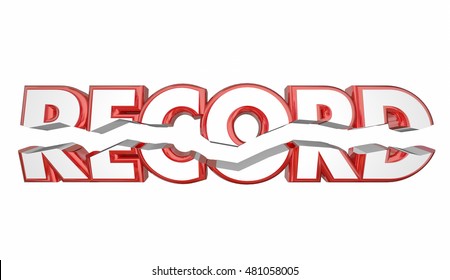 Record Breaker Top Score Best Result Word 3d Illustration