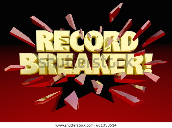 Record Breaker Words Breaking Through Glass\
Top Results 3d\
Illustration