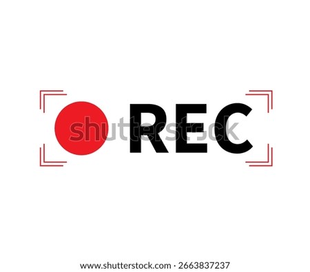 Recording in Progress Symbol, REC Button with Red Circle