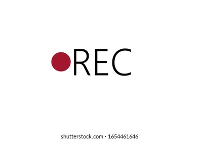 Recording Sign Rec Icon Recording Black Stock Illustration 1654461646 