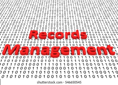 Records Management In The Form Of Binary Code, 3D Illustration