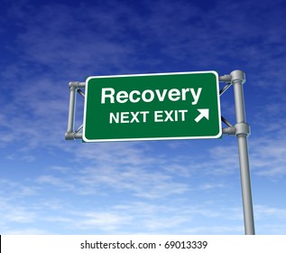 Recovery Economy Business Health Road Sign