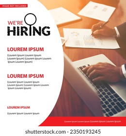 Recruitment advertising template. Recruitment Poster, Job hiring poster, social media, banner, flyer. Digital announcement job vacancies layout - Powered by Shutterstock