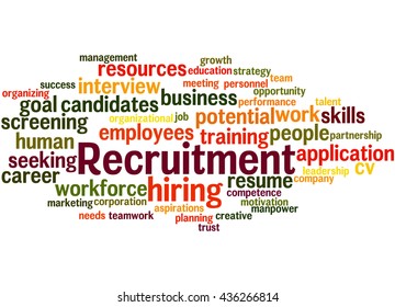 Recruitment Word Cloud Concept On White Stock Illustration 436266814 ...