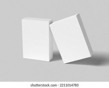 Rectangle Box Mockup. 3d Illustration Rendering Object.