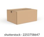 Rectangle carton box 3d illustration