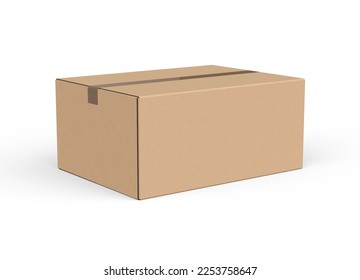 Rectangle carton box 3d illustration