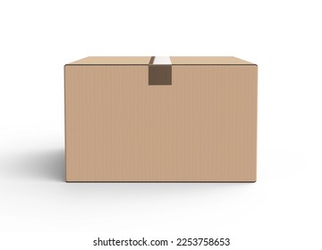 Rectangle carton box 3d illustration