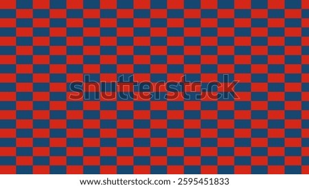 Rectangle chessboard with very small squares background. Blue Red checkered colors. Repeating texture, illustration, repeating checkered background