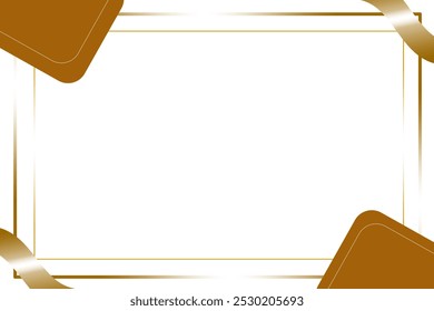 Rectangle gold frame on botanical memphis pattern background - Powered by Shutterstock