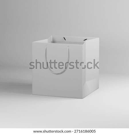 rectangle paper bag mockup isolated on white 3d rendering image