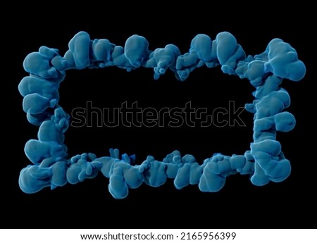 Rectangle Regular Frame Abstract Smoke Cloud Stylized Blue Design 3D Illustration Render