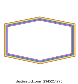 Rectangle shape Rainbow frame vintage frames badges label frames banners spectrum colorful color gradient photo frame borders vector background element decoration creative design ornamental borders 